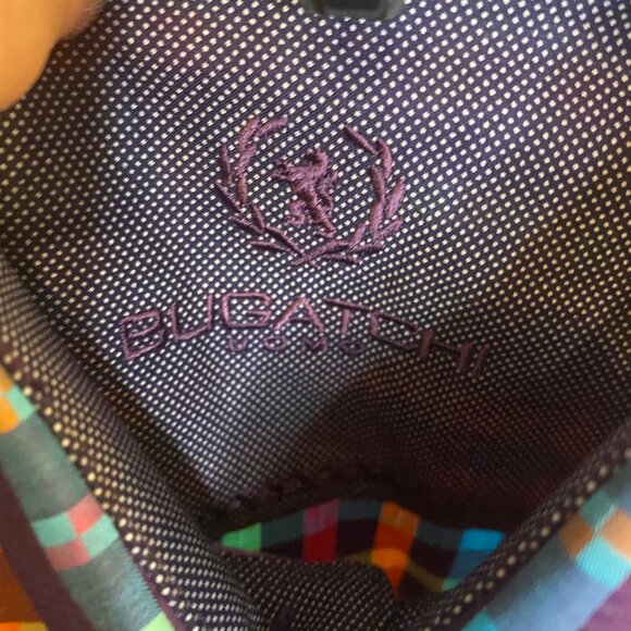 Bugatchi Men's Colorful Checked Button-Down Dress Shirt Size M - Picture 7 of 10